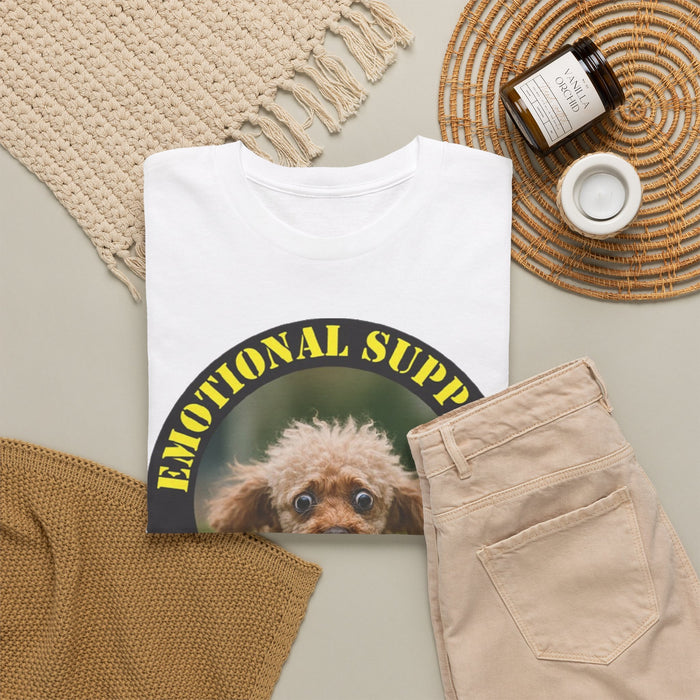 Emotional Support Human T‑Shirt — Cute Poodle Rescue Pet Lover Tee