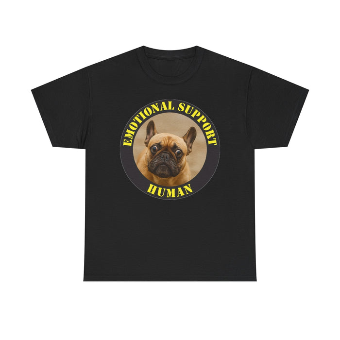 Emotional Support Human Tee — Cute French Bulldog Circle Graphic