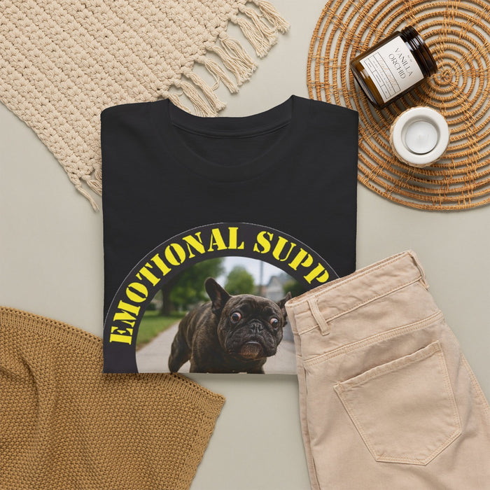 Emotional Support Human T‑Shirt – Funny Pet Rescue Tee with French Bulldog Photo