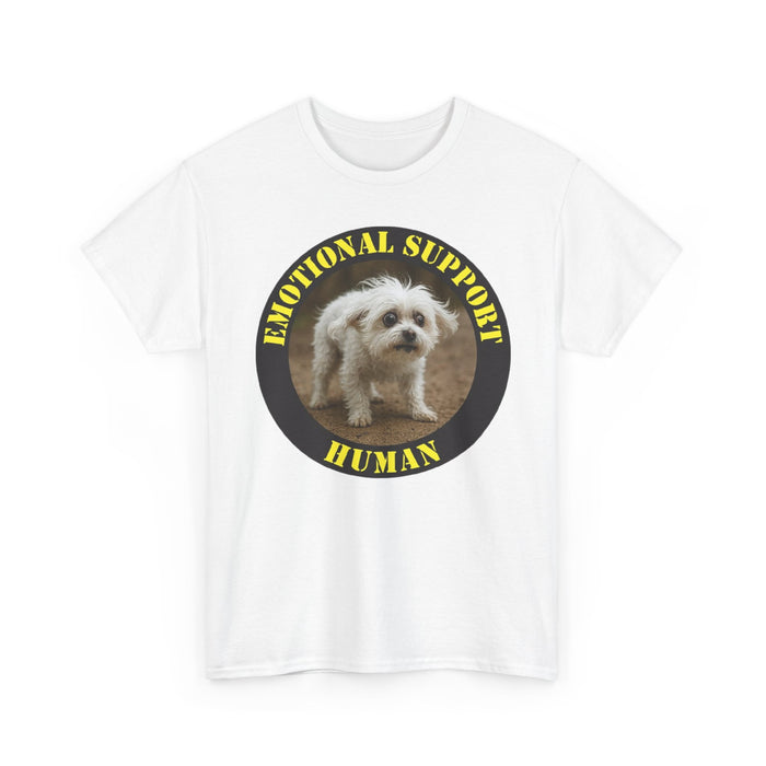 Emotional Support Human T-Shirt — Cute Dog Badge Tee for Pet Lovers