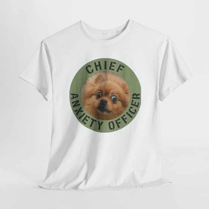 Chief Anxiety Officer Tee — Funny Pomeranian Graphic T-Shirt