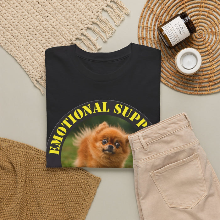 Emotional Support Human T‑Shirt — Cute Pomeranian Dog Graphic Tee