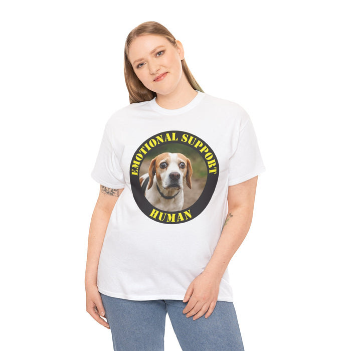 Emotional Support Human T‑Shirt — Funny Dog Photo Tee for Pet Lovers