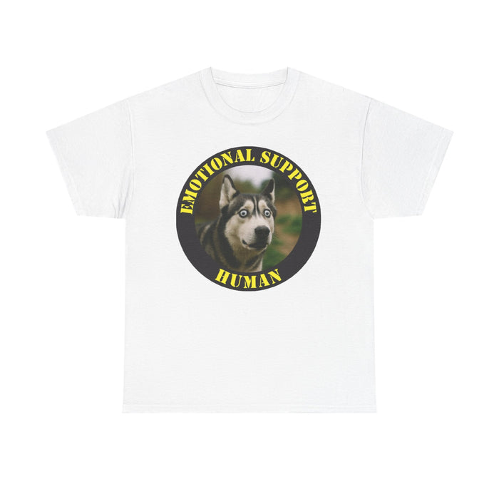 Emotional Support Human T-Shirt — Cute Husky Pet Lover Tee