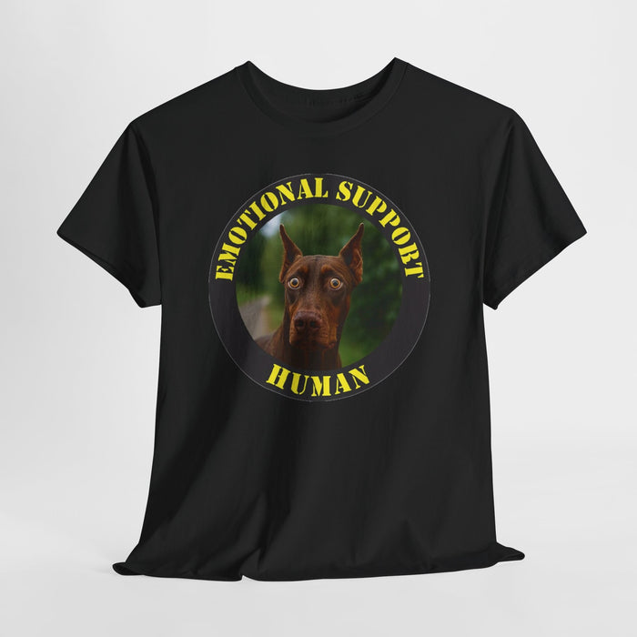 Emotional Support Human T-Shirt – Doberman Pet Lover Tee