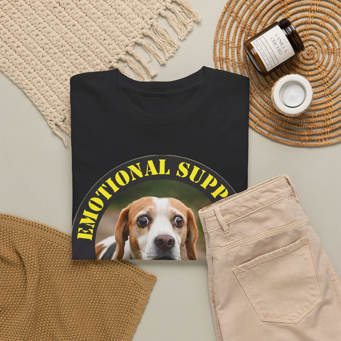 Emotional Support Human T‑Shirt — Funny Dog Photo Tee for Pet Lovers