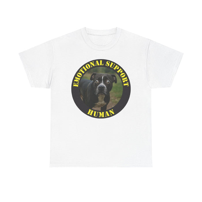 Emotional Support Human T-Shirt — Funny Dog Photo Tee for Pet Lovers