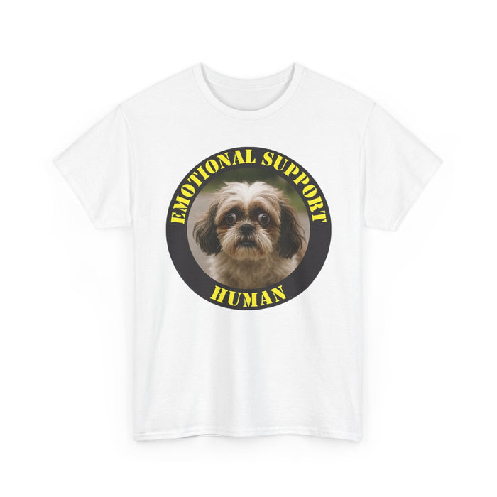 Emotional Support Human T-Shirt — Cute Shih Tzu Pet Rescue Tee