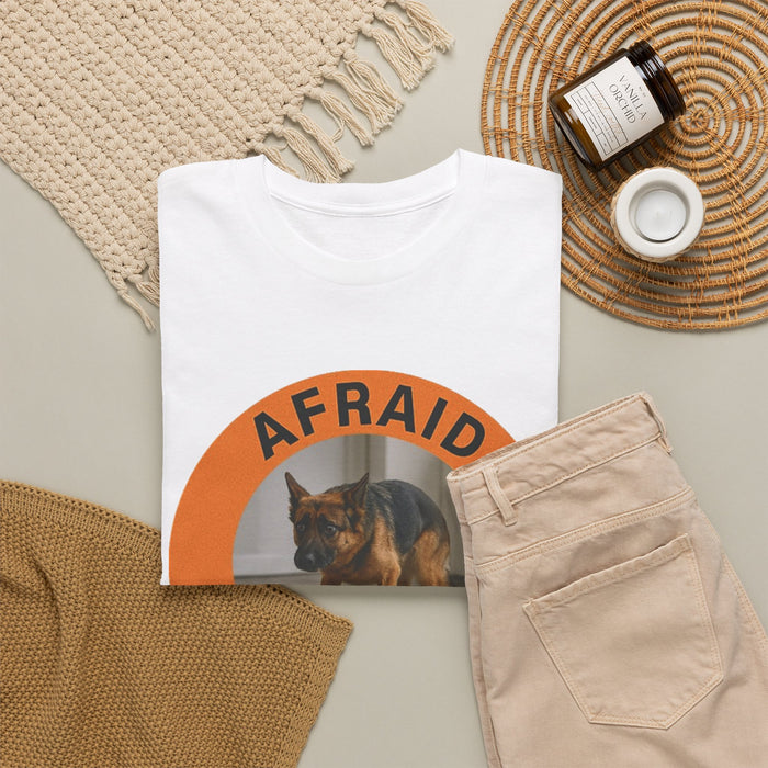 Afraid But Trying Tee — Motivational Dog Graphic T-Shirt