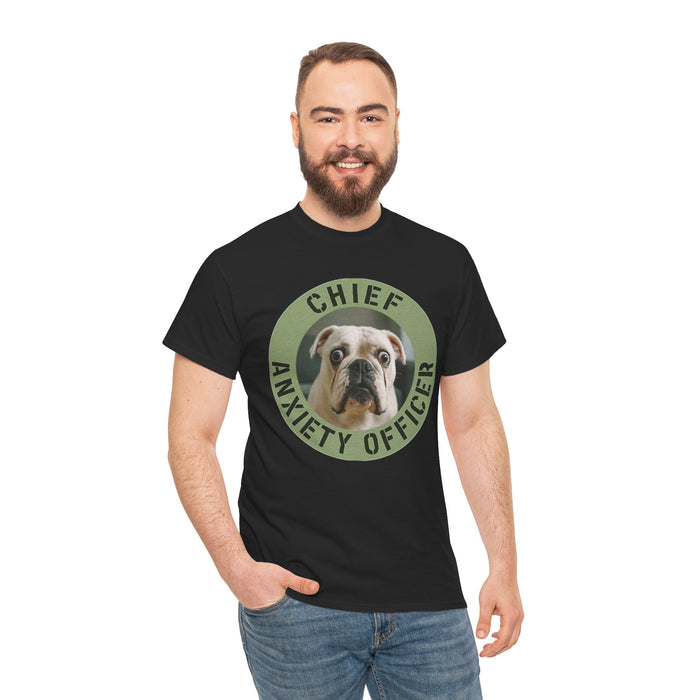 Chief Anxiety Officer T-Shirt – Funny Bulldog Pet Lover Tee
