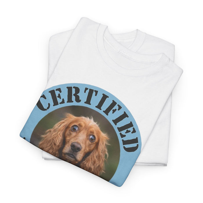 Certified Velcro Dog T‑Shirt — Funny Cocker Spaniel Pet Lover Tee