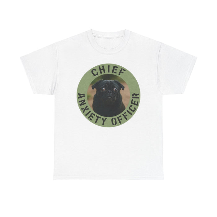 Chief Anxiety Officer Dog Tee — Funny Pug Graphic T-Shirt