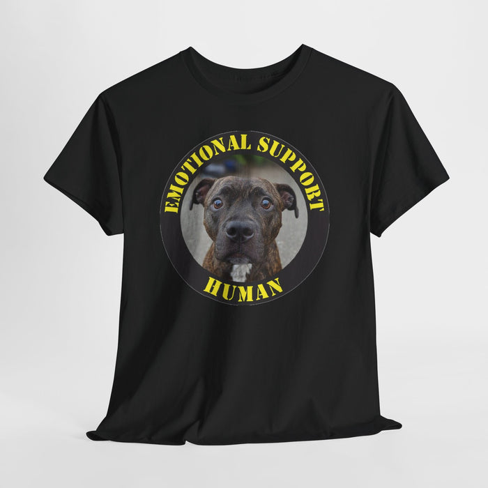 Pit bull Emotional Support Human T-Shirt — Dog Photo Graphic Tee for Pet Lovers