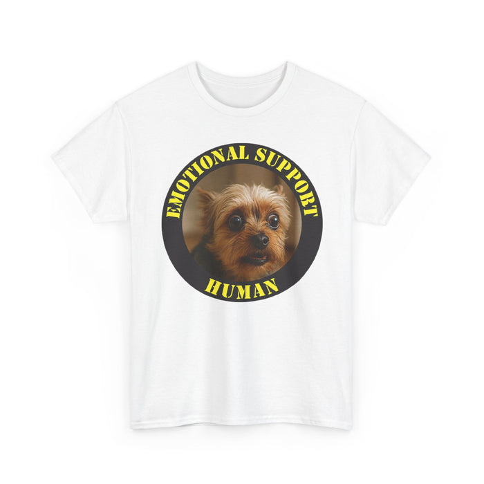 Emotional Support Human T‑Shirt — Cute Yorkie Dog Graphic Tee