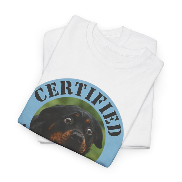 Certified Velcro Dog T‑Shirt — Funny Rottweiler Pet Tee