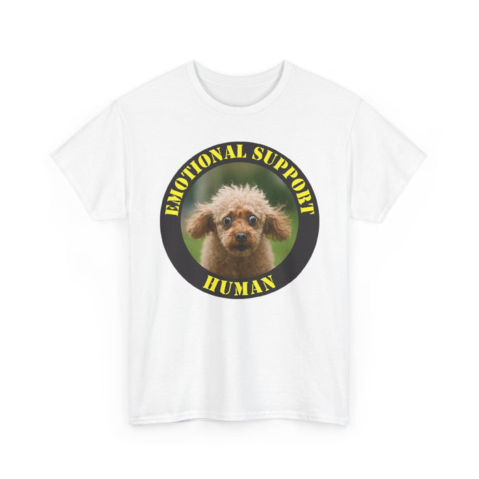 Emotional Support Human T‑Shirt — Cute Poodle Rescue Pet Lover Tee