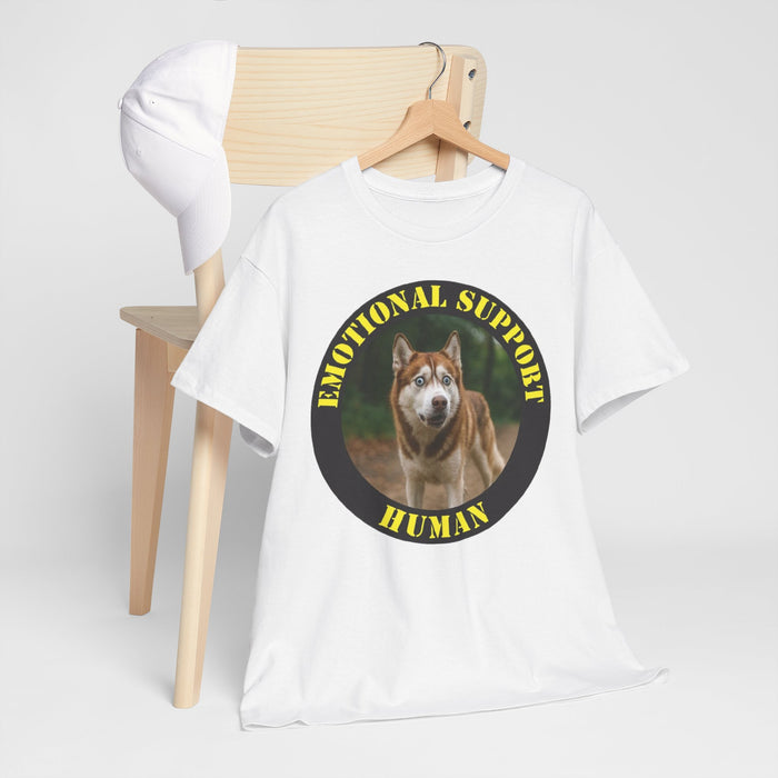Emotional Support Human T-Shirt — Husky Pet Lover Tee