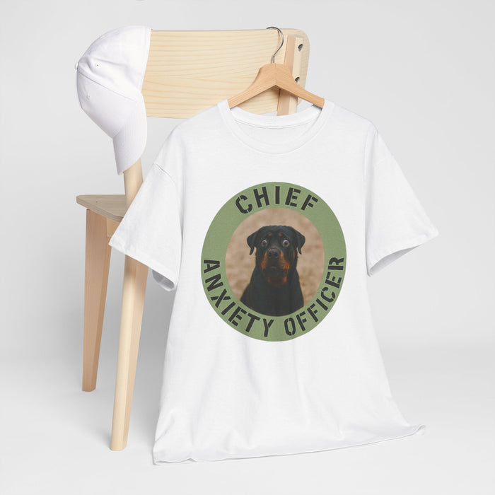 Chief Anxiety Officer Dog T-Shirt – Funny Rottweiler Pet Tee