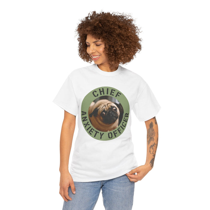 Chief Anxiety Officer T-Shirt — Funny Pug Dog Graphic Tee