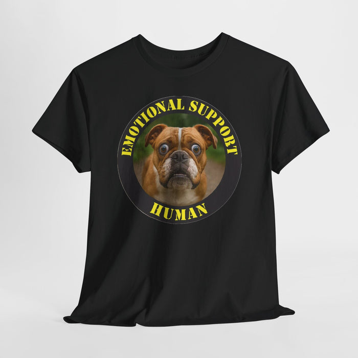 Emotional Support Human T‑Shirt – Funny Bulldog Pet Lover Tee