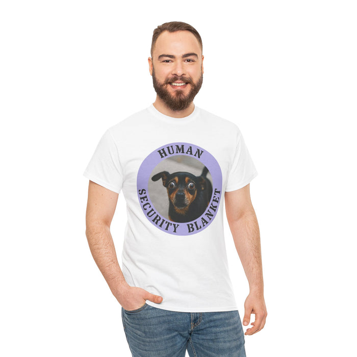 T-Shirt — "Human Security Blanket" Dog Face Graphic Tee