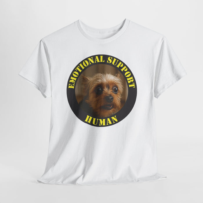 Emotional Support Human T‑Shirt — Cute Yorkie Dog Graphic Tee