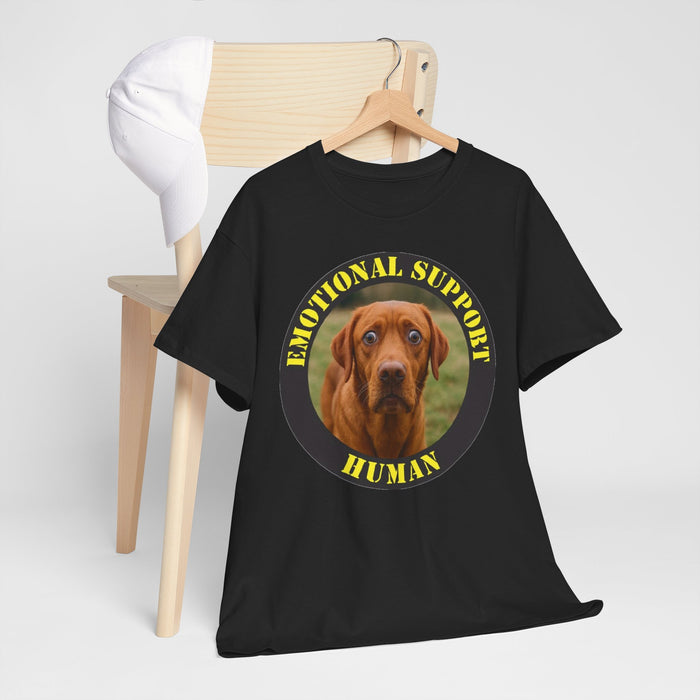 Emotional Support Human Tee – Funny Dog Photo Graphic T-Shirt