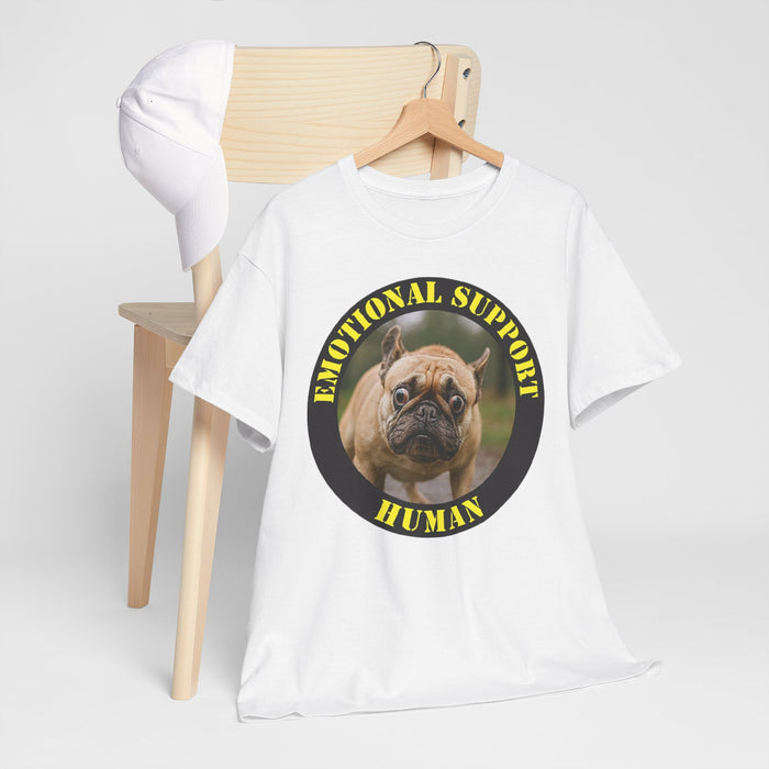 Emotional Support Human Tee — Cute Pug Graphic Dog Lover Shirt
