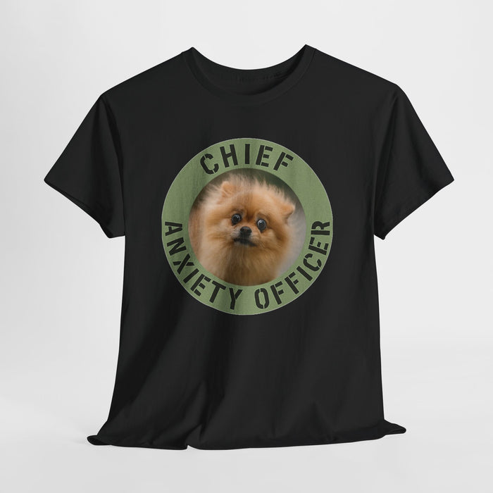 Chief Anxiety Officer Dog T-Shirt — Funny Pomeranian Pet Tee