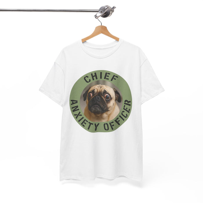 T-Shirt - "Chief Anxiety Officer" Pug Graphic Tee