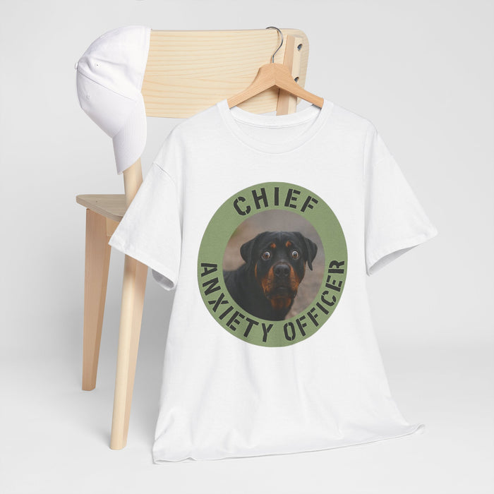 Chief Anxiety Officer Dog T-Shirt — Funny Rottweiler Pet Tee