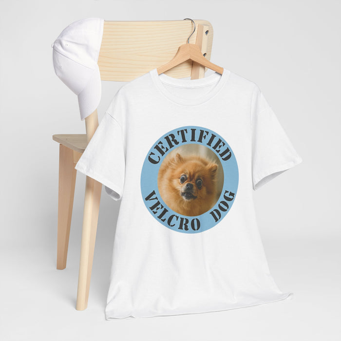 Certified Velcro Dog T‑Shirt — Funny Pomeranian Pet Lover Tee