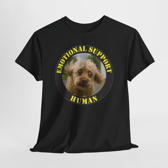 Emotional Support Human T‑Shirt — Cute Dog Photo Tee for Pet Lovers