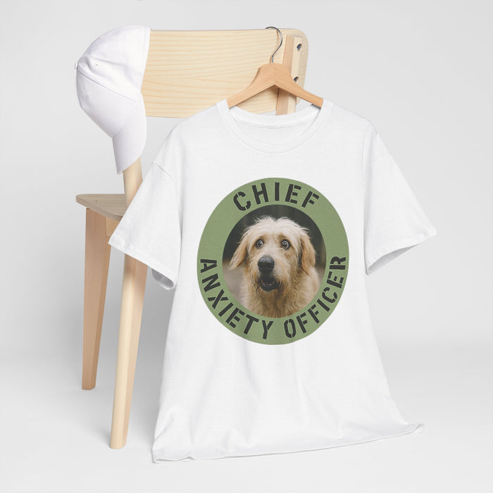 Chief Anxiety Officer T-Shirt — Cute Dog Graphic Tee for Anxious Pet Lovers