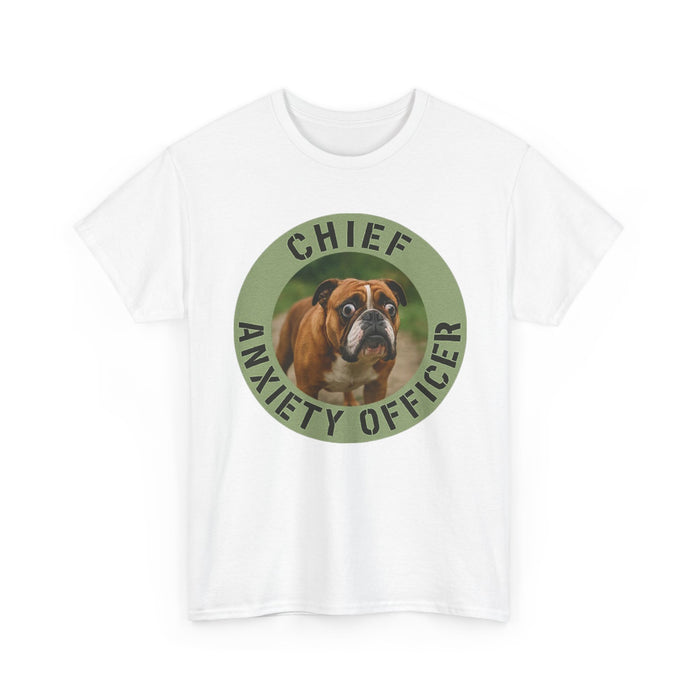 Chief Anxiety Officer T-Shirt — Cute Dog Graphic Tee for Dog Lovers