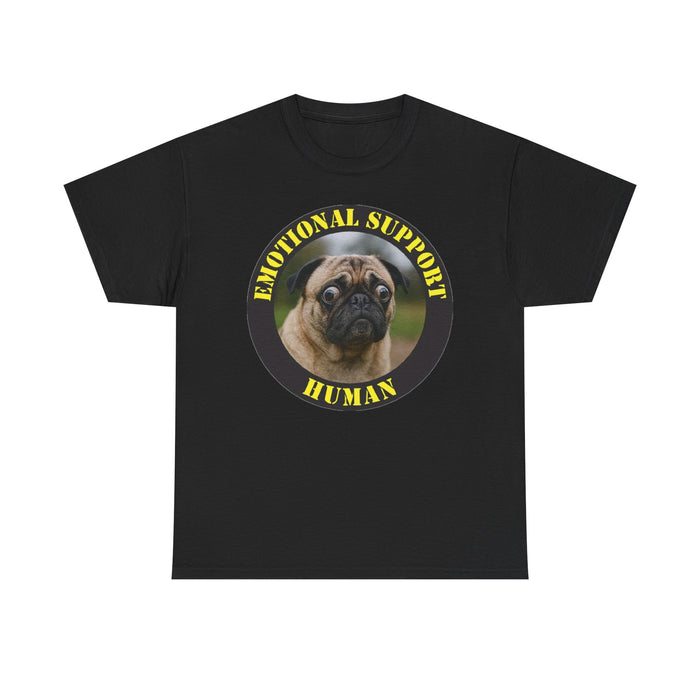 Emotional Support Human Tee — Pug Dog Graphic T-Shirt
