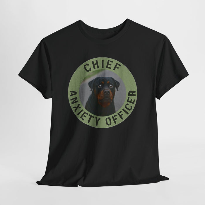 Chief Anxiety Officer T-Shirt – Funny Rottweiler Dog Tee