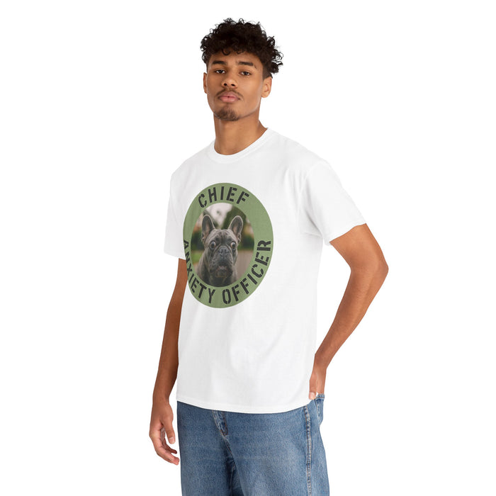 Chief Anxiety Officer Dog T-Shirt — Funny French Bulldog Tee for Dog Lovers