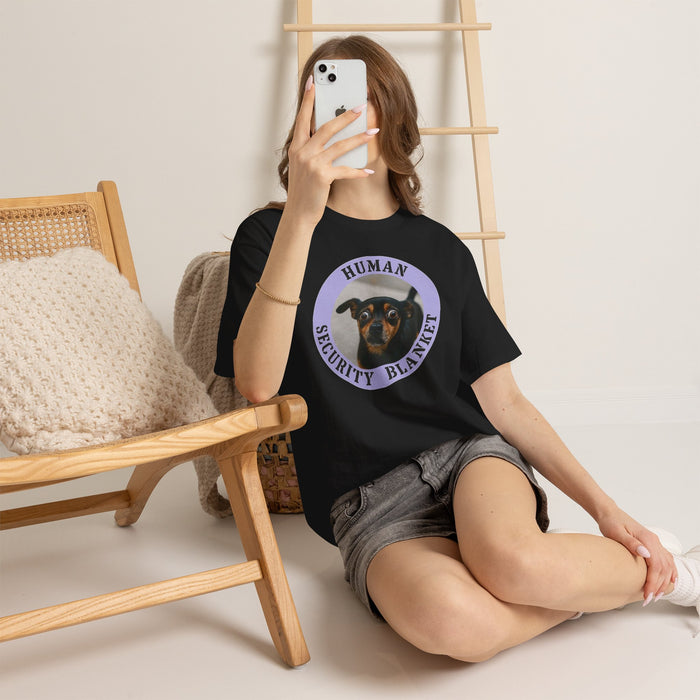 T-Shirt — "Human Security Blanket" Dog Face Graphic Tee