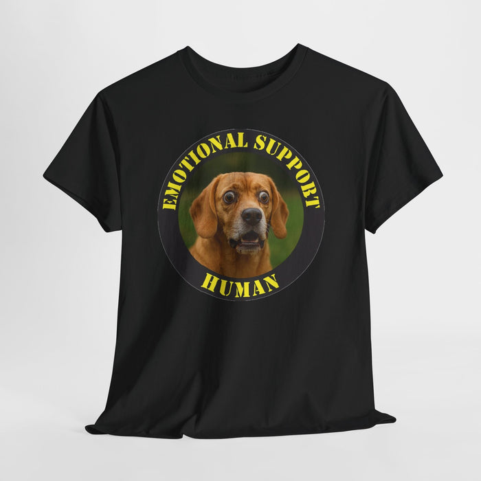 Emotional Support Human T-Shirt — Funny Dog Photo Tee for Pet Lovers