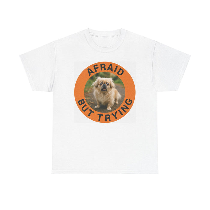Pekingese Afraid But Trying Tee - Cute Motivational Porg Shirt