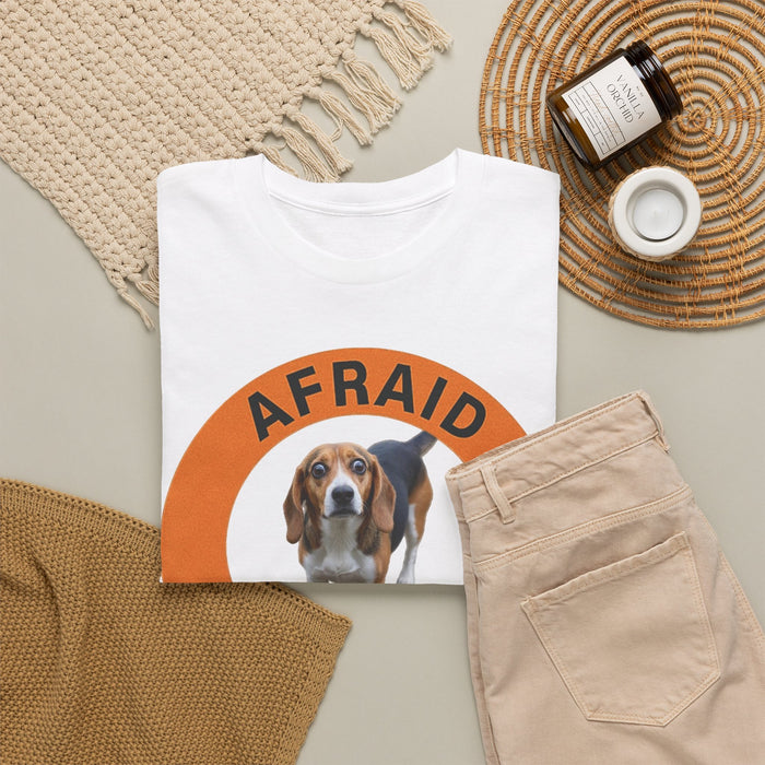 Beagle Afraid But Trying T‑Shirt — Cute Basset Hound Encouragement Tee