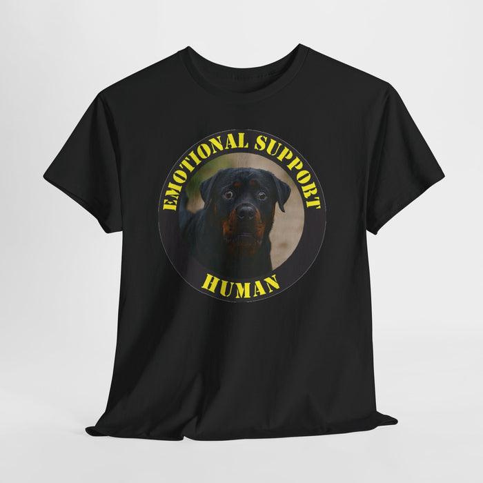 Emotional Support Human T‑Shirt – Rottweiler Pet Lover Tee
