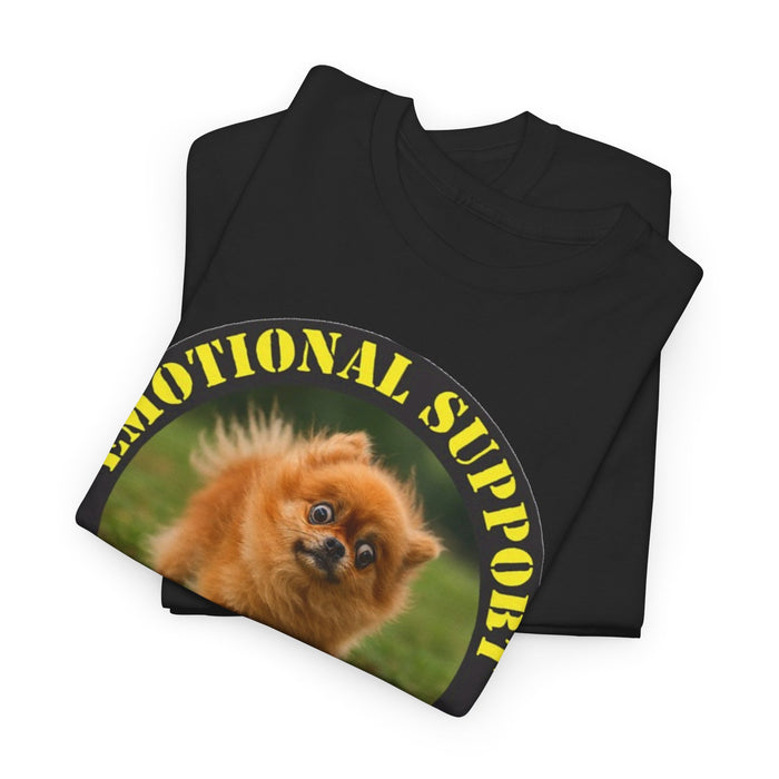 Emotional Support Human T‑Shirt — Cute Pomeranian Dog Graphic Tee
