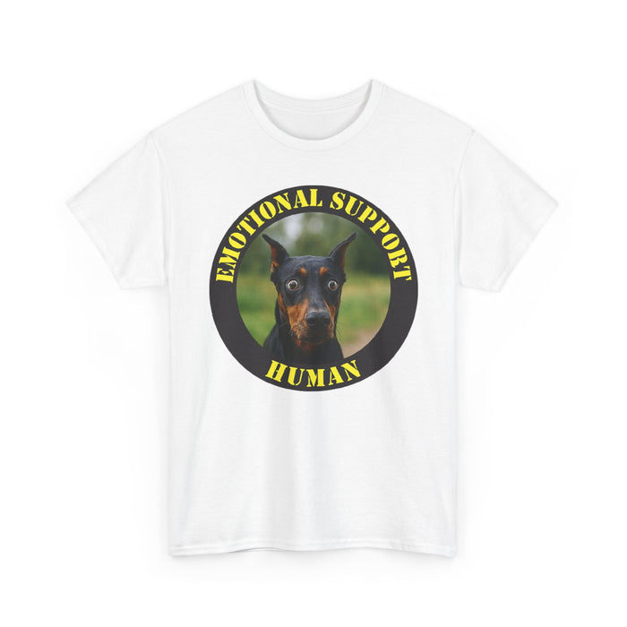 Emotional Support Human T‑Shirt — Doberman Pet Lover Tee