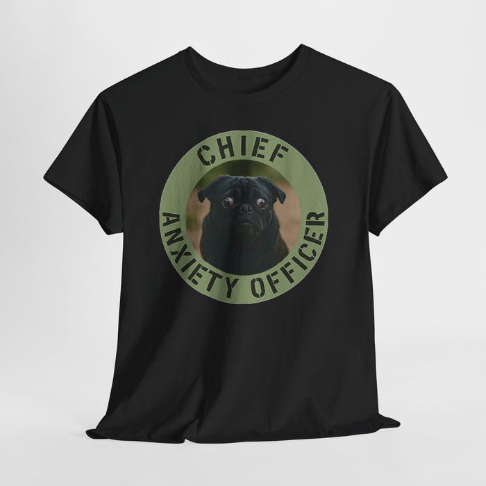 Chief Anxiety Officer Dog Tee — Funny Pug Graphic T-Shirt