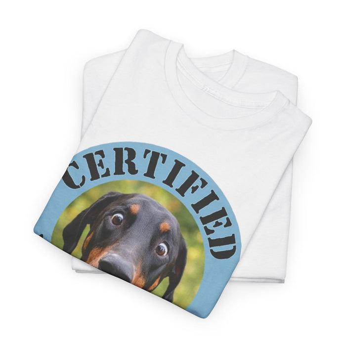Certified Velcro Dog T-Shirt — Funny Doberman Pet Lover Tee
