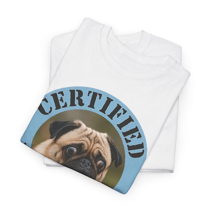 Certified Velcro Dog T‑Shirt — Pug Lover Funny Pet Tee