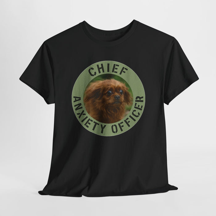T-Shirt — "Chief Anxiety Officer" Cute Pekingese Dog Graphic Tee