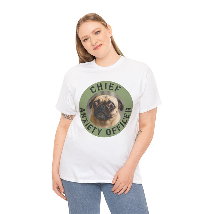 T-Shirt - "Chief Anxiety Officer" Pug Graphic Tee